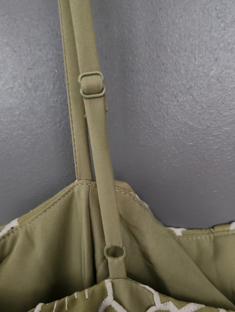 Just Me Lush Lace Strap Jumpsuit in Light Olive - Picture 7 of 10